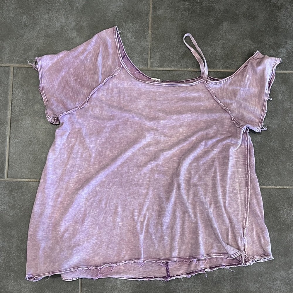 Free People Lilac Short Sleeve Top
